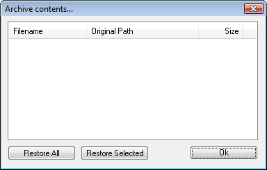 Archive dialog