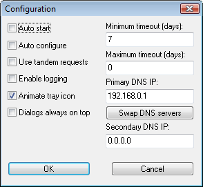 Configuration dialog