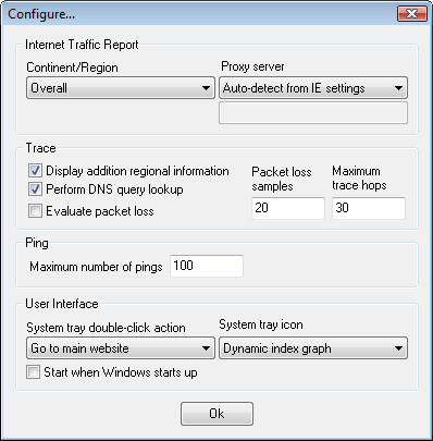 Configuration dialog