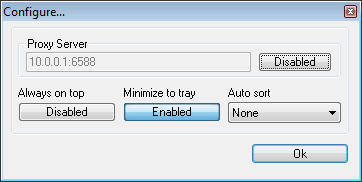 Configuration dialog