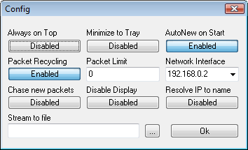 Configuration dialog